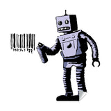 Banksy Barcode Robot Wall Vinyl Sticker - Street Art Graffiti Machine Decal - Decords