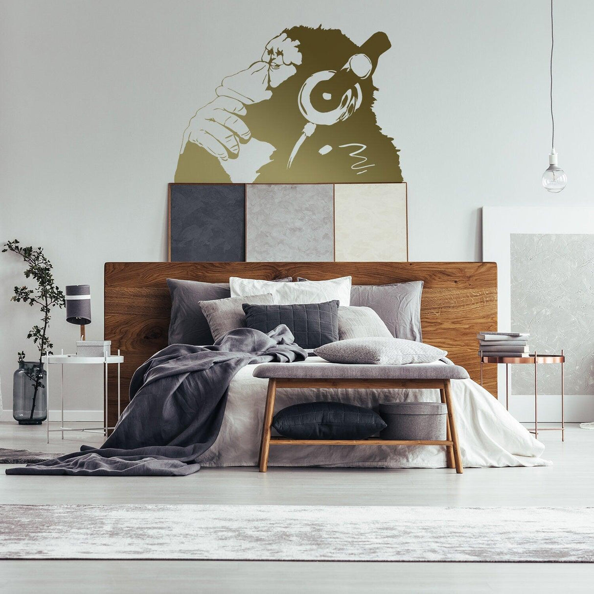 Banksy Thinking Monkey Wall Sticker - Vinyl Art Print Dj Waterproof Thinker Smart Decal - Decords