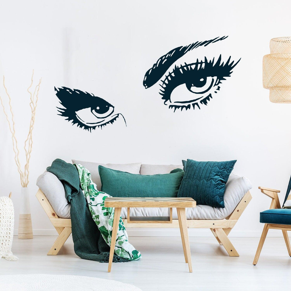 Woman Eye Vinyl Wall Sticker - Art Lash Face Girl Eyelash Decor Beauty Salon Decal - Decords