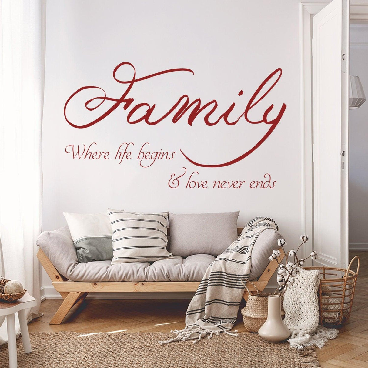 Family Quote Wall Sticker - Love Sign Decor  Vinyl Decal - Decords