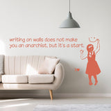 Banksy Protest Girl Wall Sticker - Decords