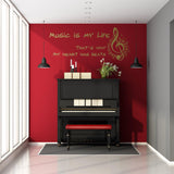 Music Is My Life Wall Sticker - Note Quote Gift Decor Art Vinyl Decal - Decords