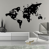 World Map Vinyl Sticker - Wall Art Vinyl Of The Decor Decal Label - Decords