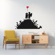 Banksy Boy And Girl Friend Wall Sticker - Kid With A Child Art Balloon Decor Room Street Graffiti Decal - Decords