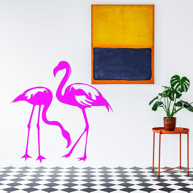 Flamingo Decal Pink Sticker - Tropical Art Cute Wall Decor Vinyl Stickers - Decords