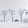 Nature Art Vinyl Cute Animal Set Stickers - Tree Forest Botanical Cool Floral Die Cut Decal - Decords