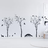 Nature Art Vinyl Cute Animal Set Stickers - Tree Forest Botanical Cool Floral Die Cut Decal - Decords