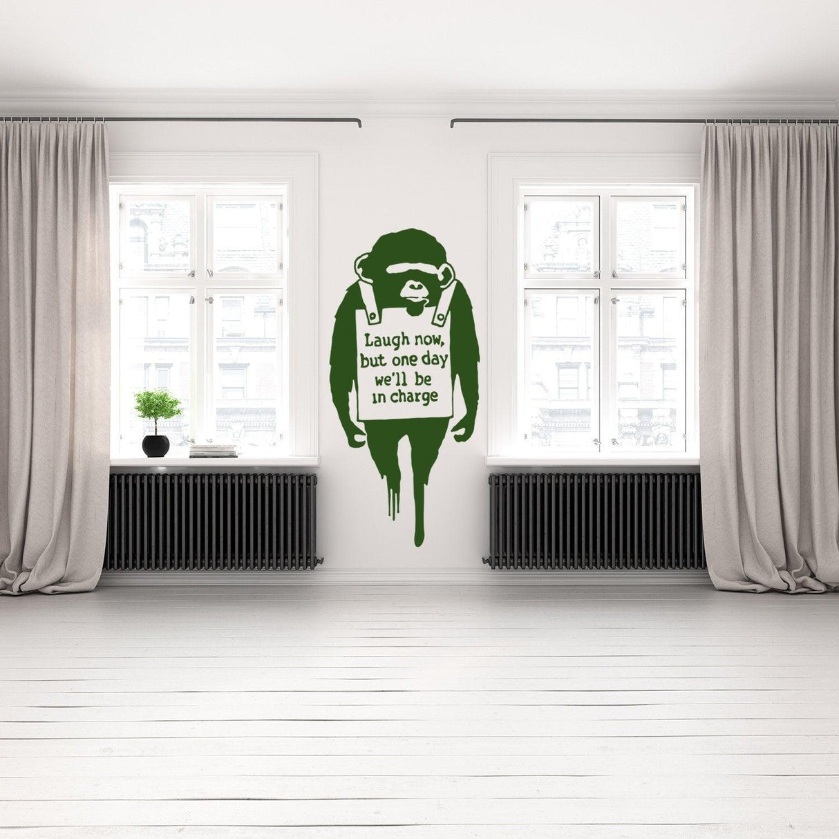 Banksy Monkey Wall Sticker - Art Vinyl Street Baksy Decal - Decords