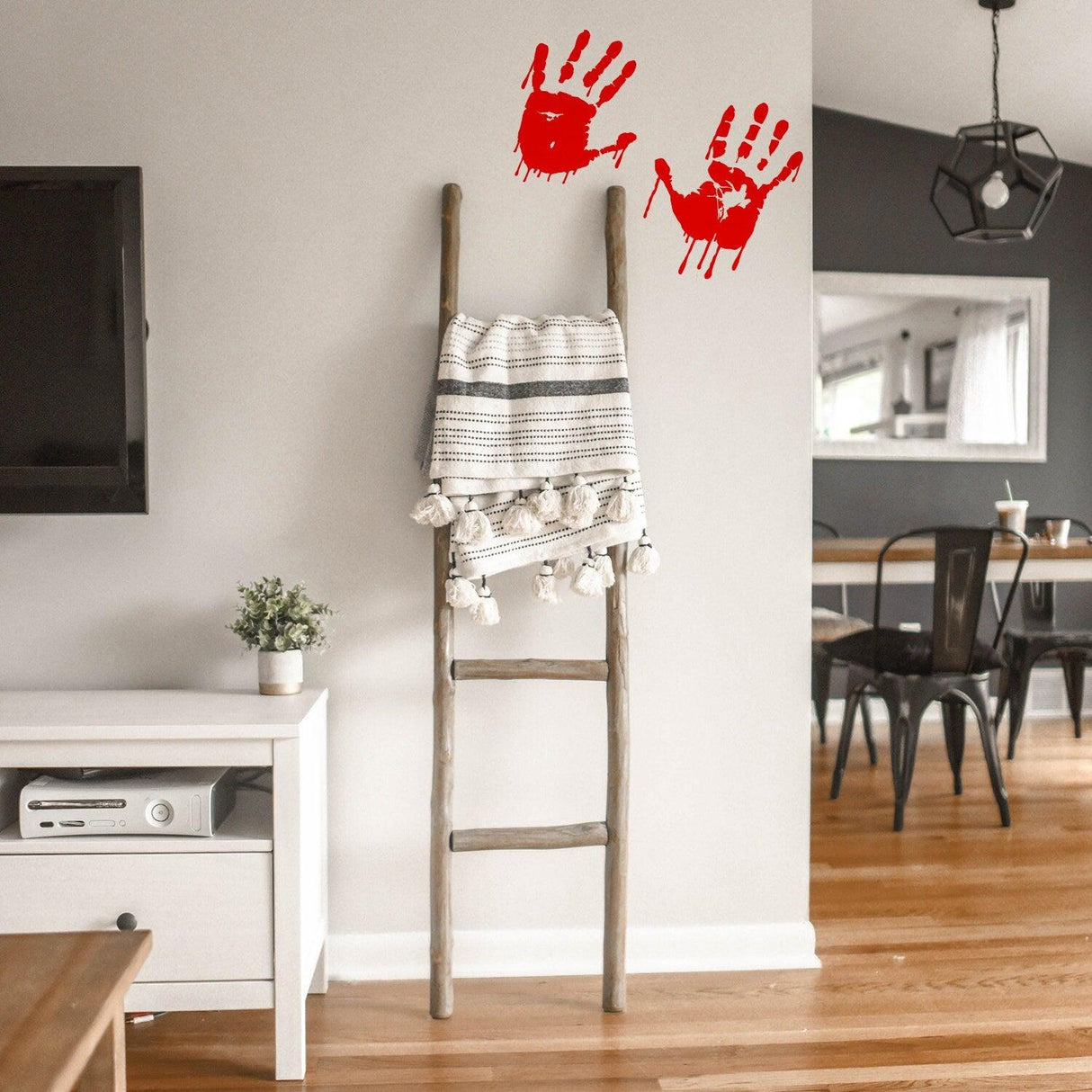 50%OFF - 8" Bloody Hands Decal - Red Vinyl Zombie Blood Sticker Decor - Decords