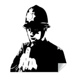 Banksy Middle Finger Art Wall Decal - Street Police Graffiti Work Policeman Sticker - Decords