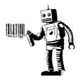 Banksy Barcode Robot Wall Vinyl Sticker - Street Art Graffiti Machine Decal - Decords