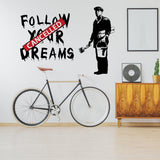 Banksy Follow Your Dreams Wall Sticker - Homeless Cancelled Art Ideas Mac Macbook Vinyl Decal - Decords