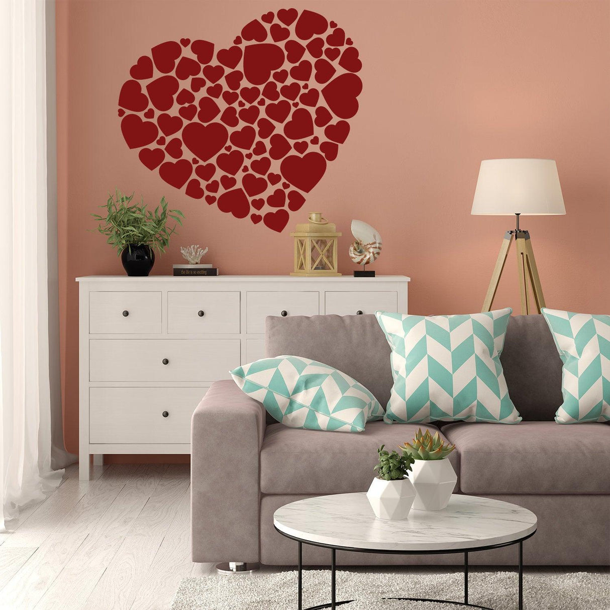 Heart Sticker Art Vinyl Love Decal - Mini Labels Valentine Decals Hearts - Decords