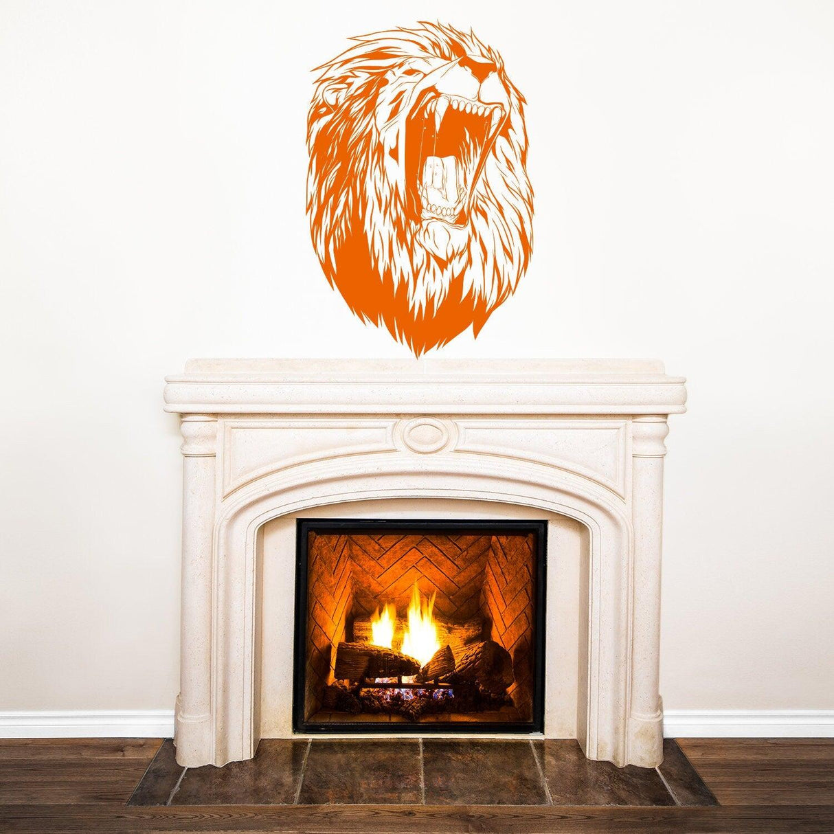 Lion Head Wall Vinyl Sticker - Roar Animal King Face Window Art Decor Silhouette Decal - Decords