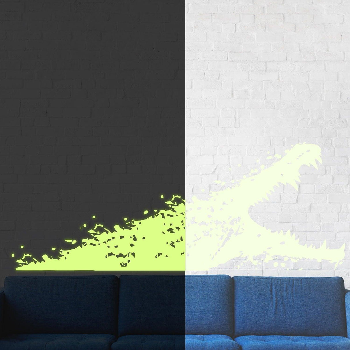 Glow In Dark Aligator Wall Sticker - Night Glowing Gator Vinyl Decal - Decords