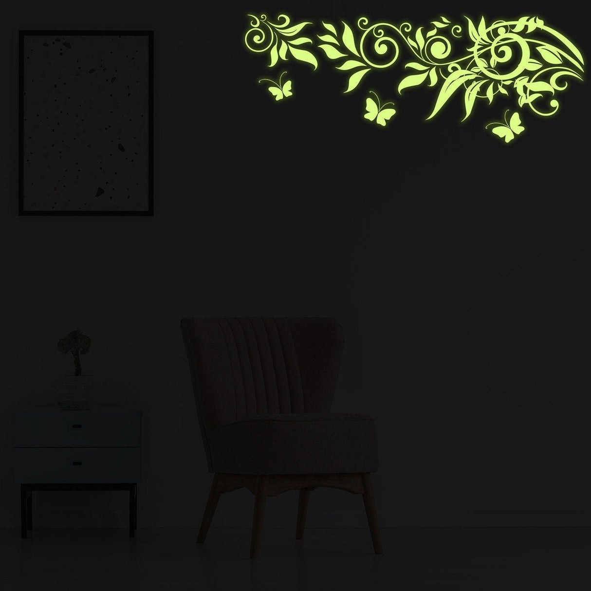 Glow At Night Decal Branch Wall Sticker - Glowing Vinyl In Dark Flower The Branches - Decords