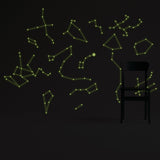 Glowing Vinyl Ceiling Decal Star Map with Lines - Glow in the Dark Constellations Sticker - Decords