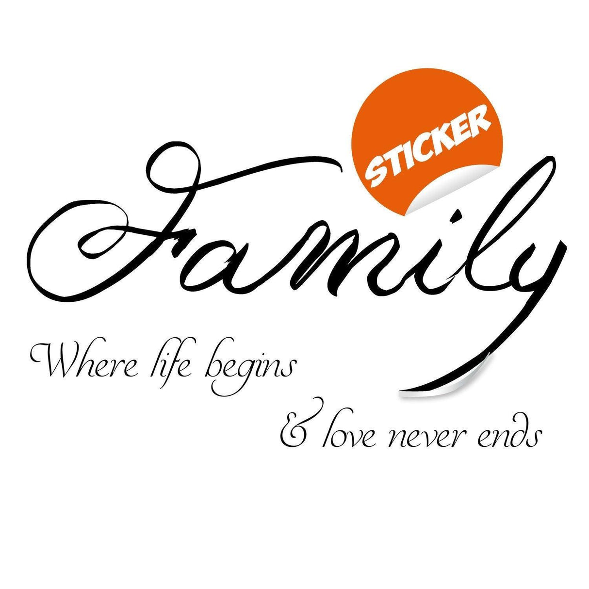 Family Quote Wall Sticker - Love Sign Decor  Vinyl Decal - Decords