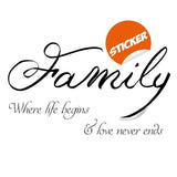 Family Quote Wall Sticker - Love Sign Decor  Vinyl Decal - Decords