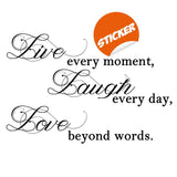 Live Laugh Love Sticker - Quote Art Mac Wall Stickers - Decords