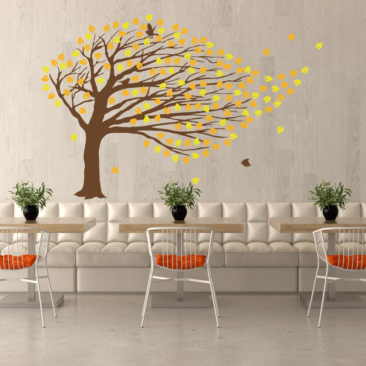 Windy Tree Wall Decal Vinyl Sticker - Nursery Art Decor Blossom Large Green Decals - Decords