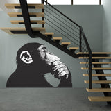 Thinking Monkey Wall Sticker - Banksy Street Art Print Waterproof Vinyl Decal Gift - Decords