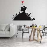 Banksy Boy And Girl Friend Wall Sticker - Kid With A Child Art Balloon Decor Room Street Graffiti Decal - Decords