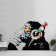 Banksy Stickers Monkey Headphones - Banksy Graffiti Wall Decal - Decords