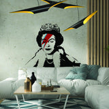 Banksy Queen Vinyl Sticker - Funny Wall Black Weatherproof Art Decal - Decords