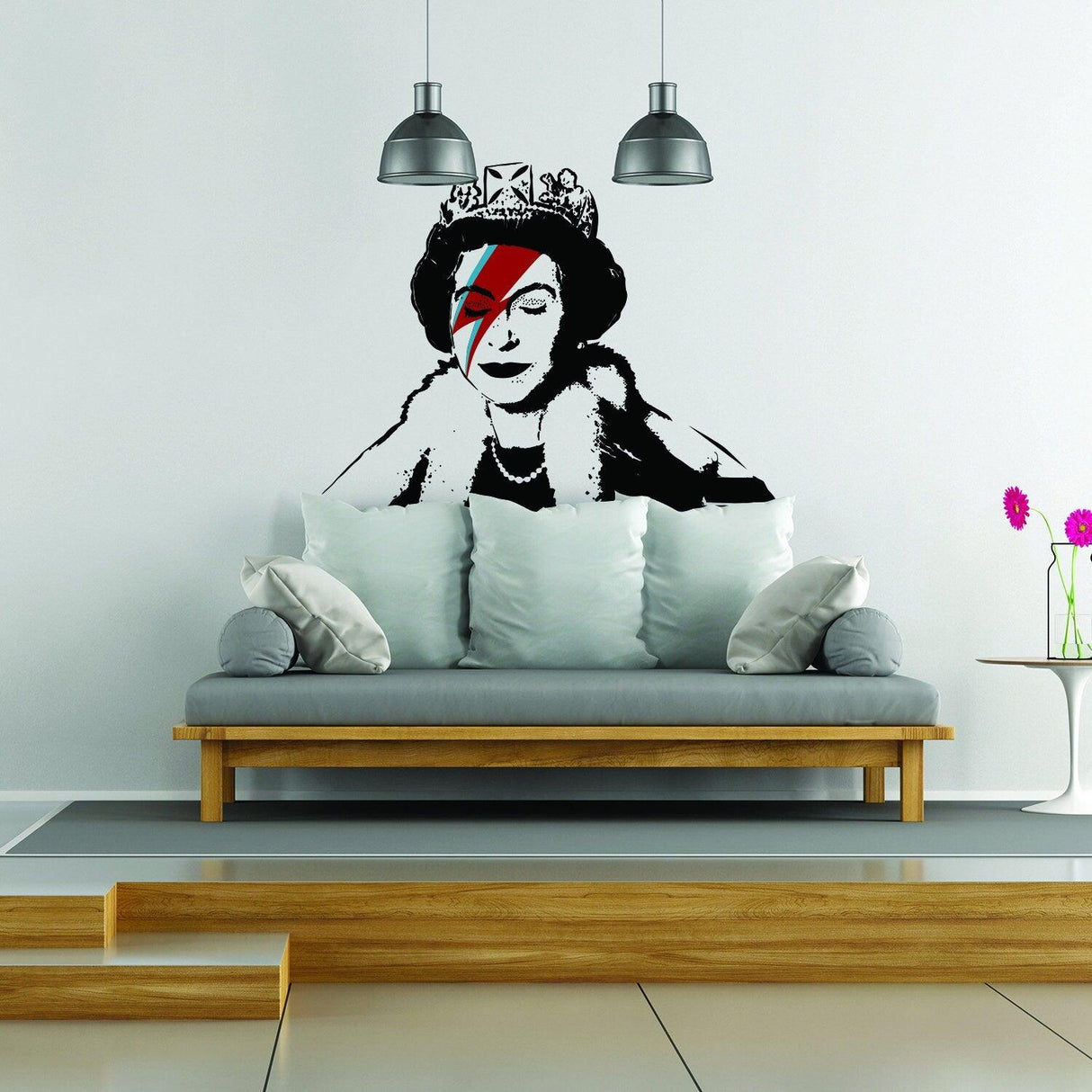 Banksy Queen Vinyl Sticker - Funny Wall Black Weatherproof Art Decal - Decords