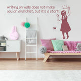 Banksy Protest Girl Wall Sticker - Decords