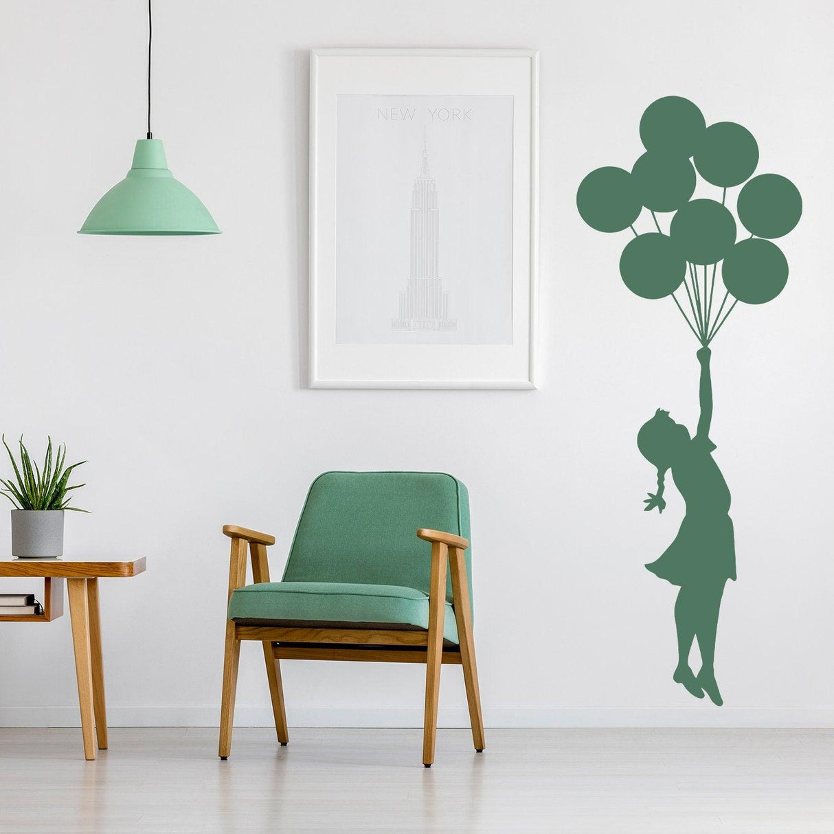 Balloon Girl Banksy Wall Sticker - Hot Air Nursery Baby Decor Vinyl Room Cute Decal - Decords