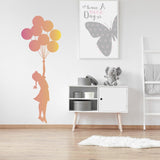 Balloon Girl Banksy Wall Sticker - Hot Air Nursery Baby Decor Vinyl Room Cute Decal - Decords