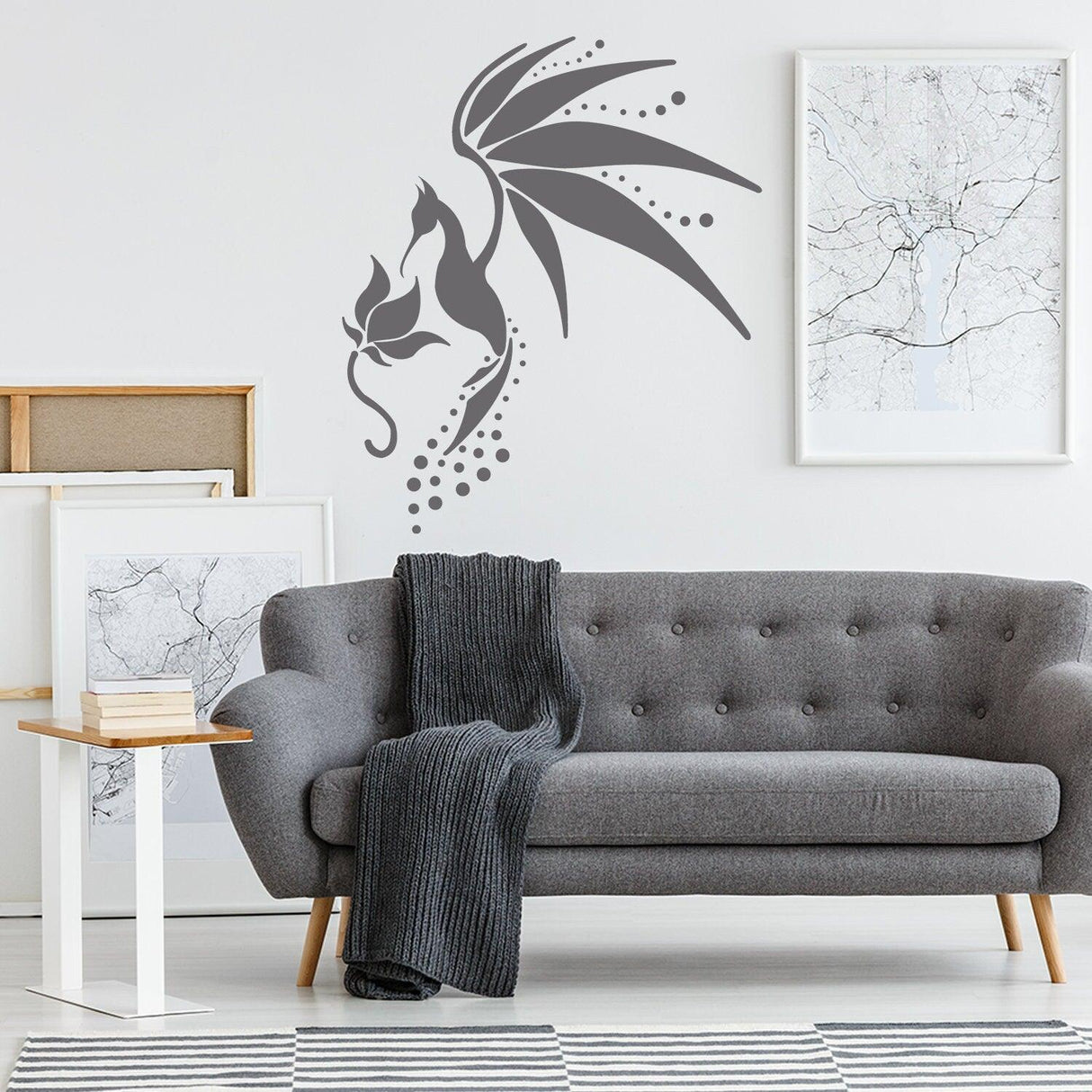 Hummingbird Wall Vinyl Sticker - Colibri Art Decor Humming Bird Cute Colorful Home Decal Gift - Decords