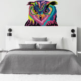 Colorful Owl Wall Sticker - Cute Bird Gift Vinyl Art Decor Decal - Decords