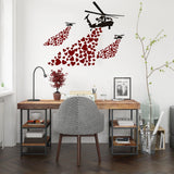 Banksy Vinyl Wall Decal Helicopter with Hearts - Street Art Graffiti Helicopters Decor Sticker - Decords