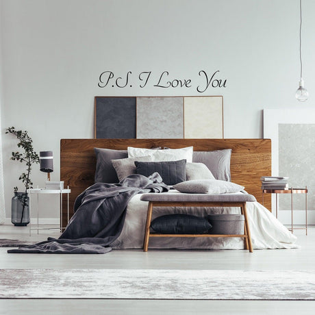 Ps I Love You Wall  Sticker - Romantic Bedroom Quote Decor Art Vinyl Decal - Decords