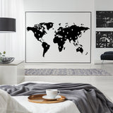 World Map Vinyl Sticker - Wall Art Vinyl Of The Decor Decal Label - Decords