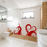 Octopus Tentacles Vinyl Wall Art Sticker - Bathroom Ocean Sea Creature Decor Die Cut Decal - Decords