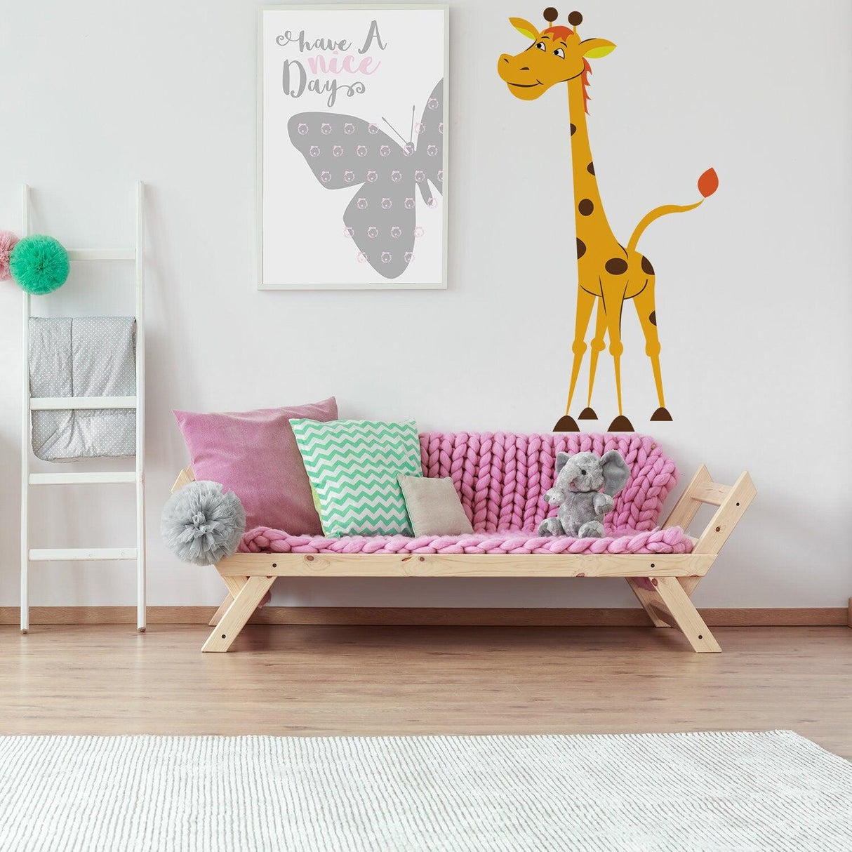 Nursery Giraffe Vinyl Wall Sticker - Baby Art Cute Funny Gift Animal Decor Decal - Decords