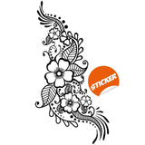 Henna Tattoo Wall Vinyl Sticker - Floral Flower Mandala Art Paisley Mehndi Indian Decal - Decords