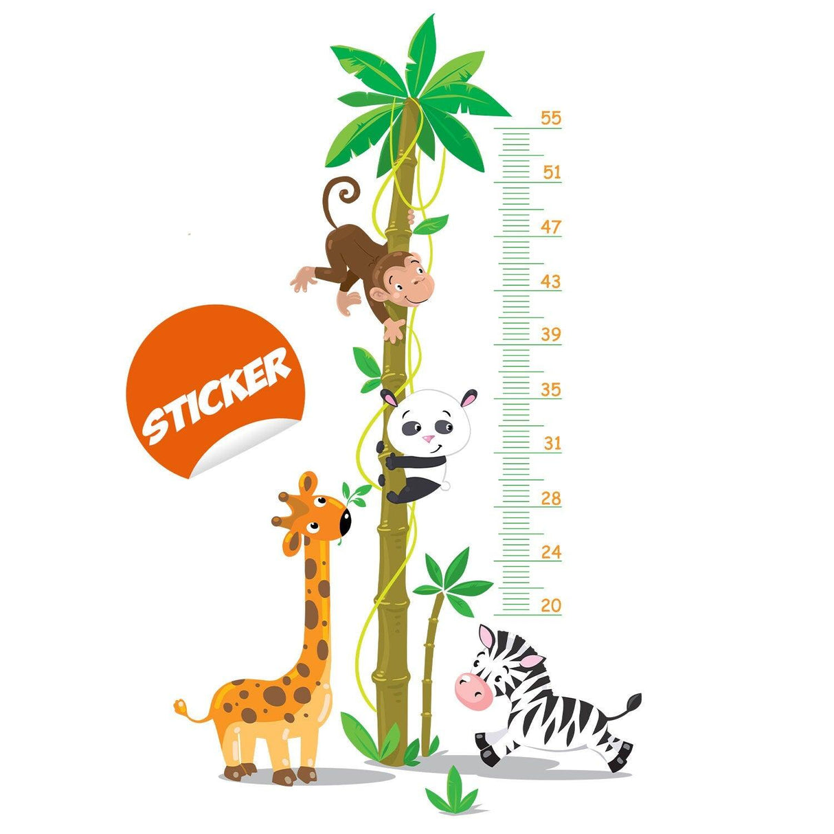 Chart Height Growth Wall Art Sticker - Nursery  Kid Measurement Ruler Vinyl Decal - Decords