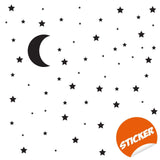 115x Star Wall Stickers - Baby Shower Moon Set Decorative Vinyl Decal - Decords