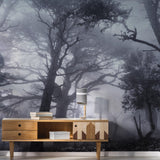 Foggy Forest Decal Wallpaper - Fog Tree Removable Wall Paper Sticker Mural Art - Decords