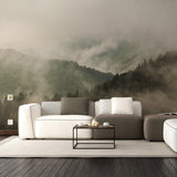 Foggy Forest Wallpaper Sticker Mural - Mountain Tree Fog Removable Wall Paper Art Decal - Decords