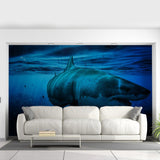 Ocean Shark Wallpaper Art Decal - Underwater 3d Decor Wall Paper Removable Sticker - Decords