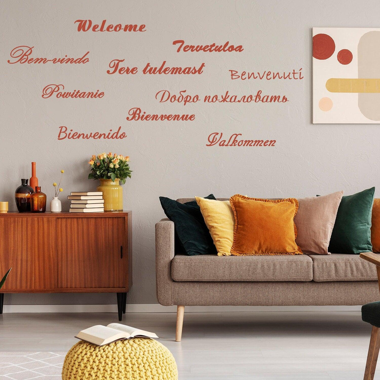 Welcome Vinyl Wall Stickers - Front  Door Sign Sticker Decal - Decords