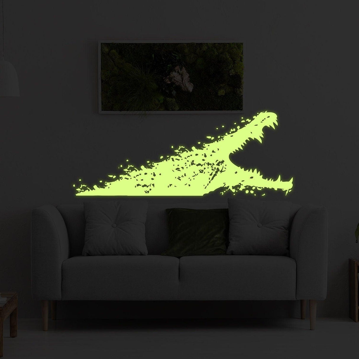 Glow In Dark Aligator Wall Sticker - Night Glowing Gator Vinyl Decal - Decords