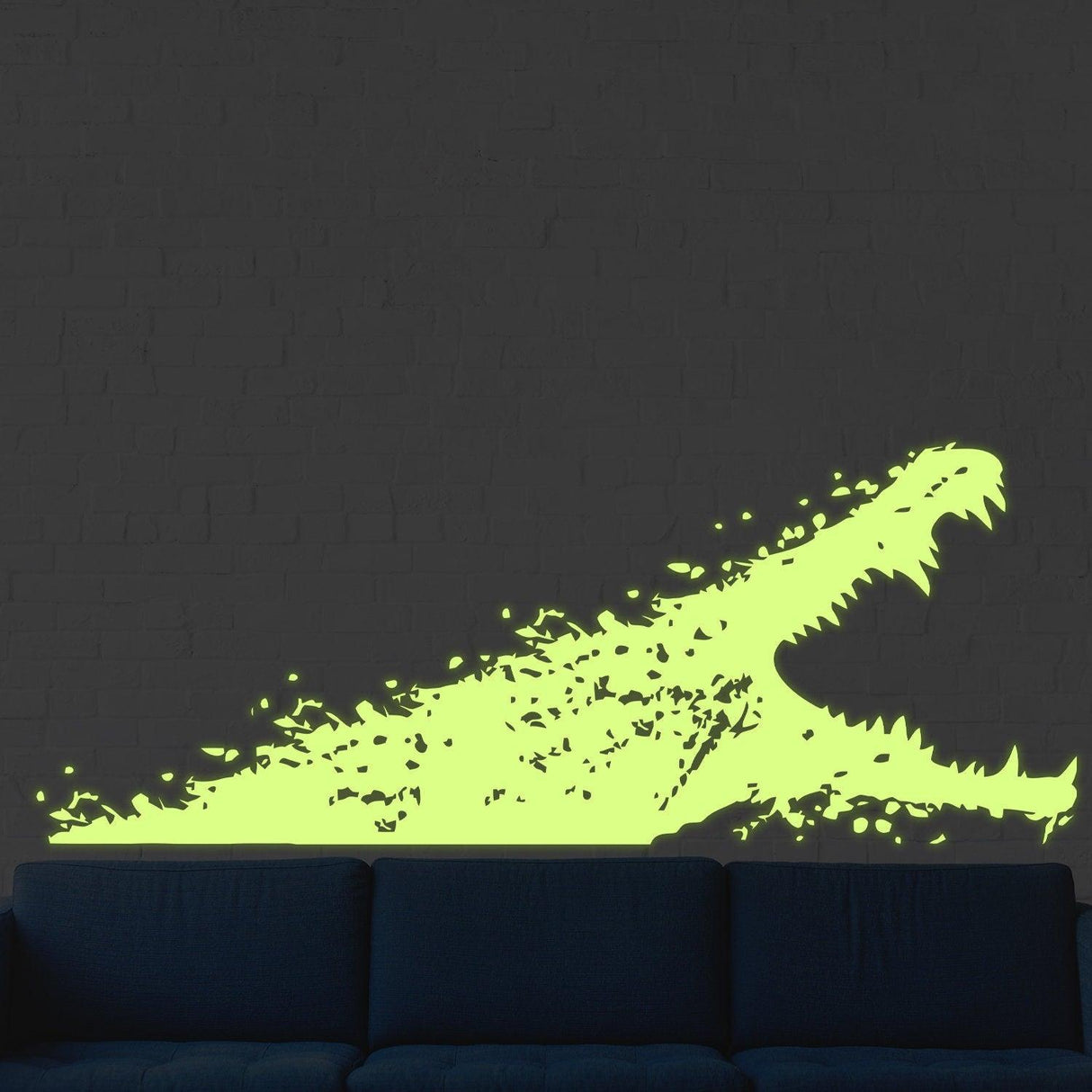 Glow In Dark Aligator Wall Sticker - Night Glowing Gator Vinyl Decal - Decords