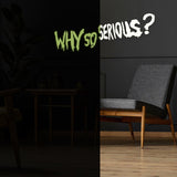 Why So Serious Joker Glow In Dark Wall Vinyl Sticker - Night Glowing Evil Villain Quote Decal - Decords